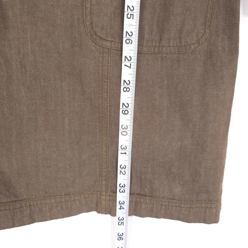 Boden Denim Mini Dress 8R Brown 100% Cotton Button Up Shift Tunic Natural WH443 - Picture 6 of 13